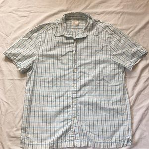 Old Navy White & Blue Plaid Buttondown Shirt